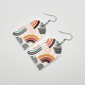 Art Deco Geometric Earrings, Women's Fashion Dangle